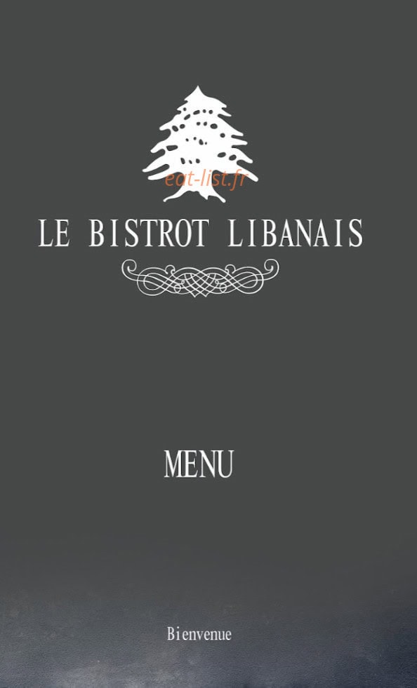 Le Bistrot Libanais — carte page 1