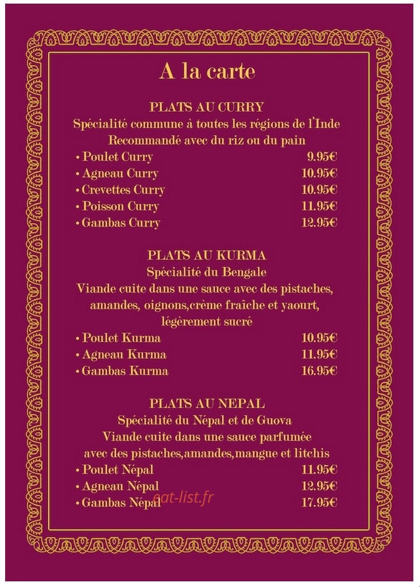 Le Bombay — carte page 4