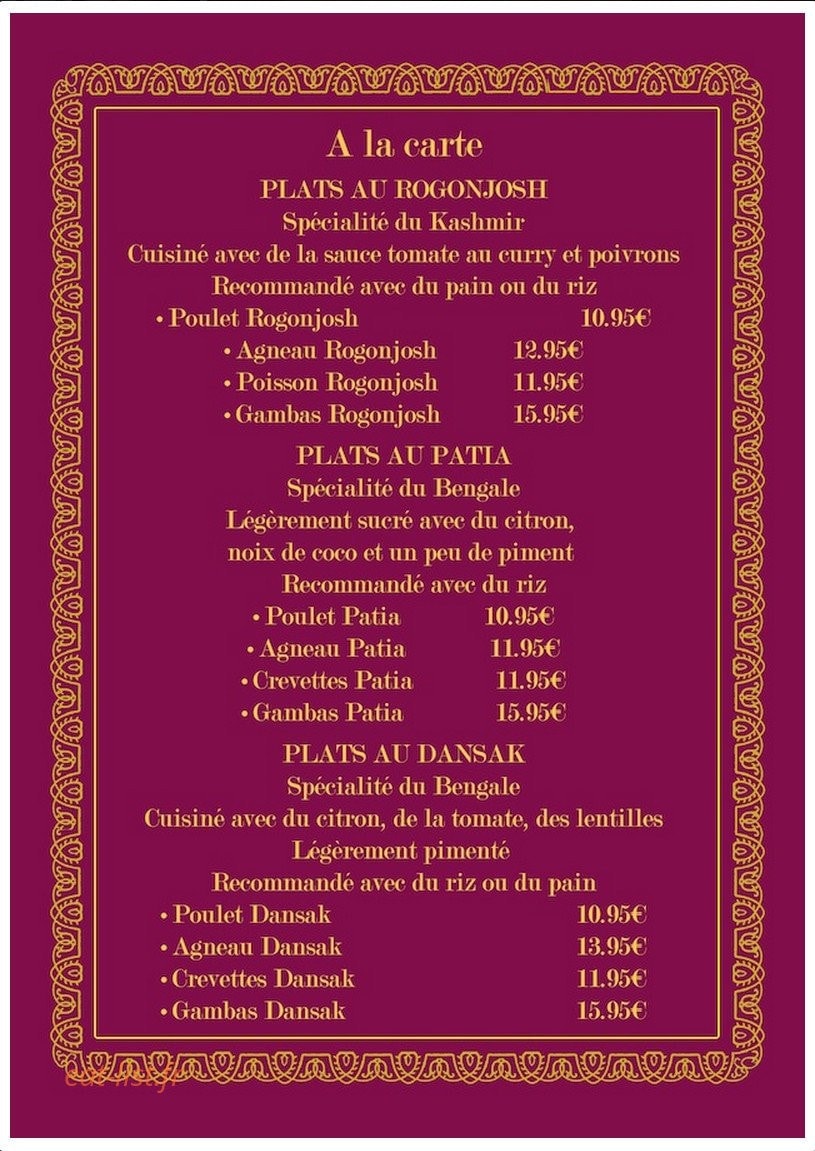 Le Bombay — carte page 6