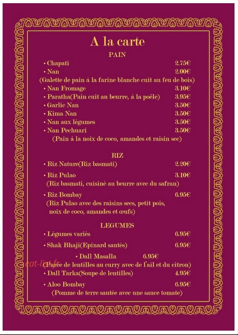 Le Bombay — carte page 3