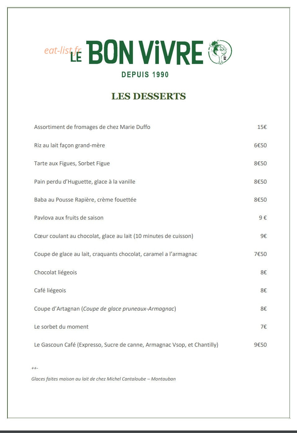 Le Bon Vivre — carte page 3