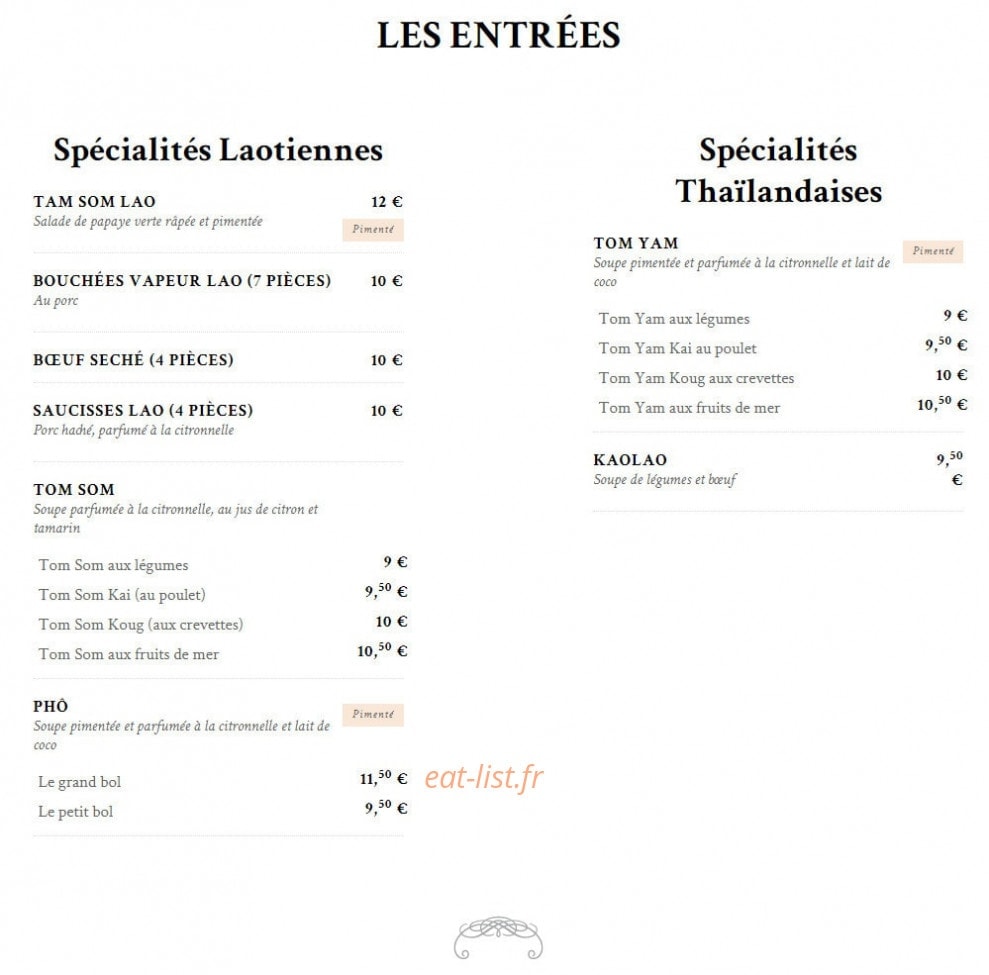 Le Boui Boui — carte page 1
