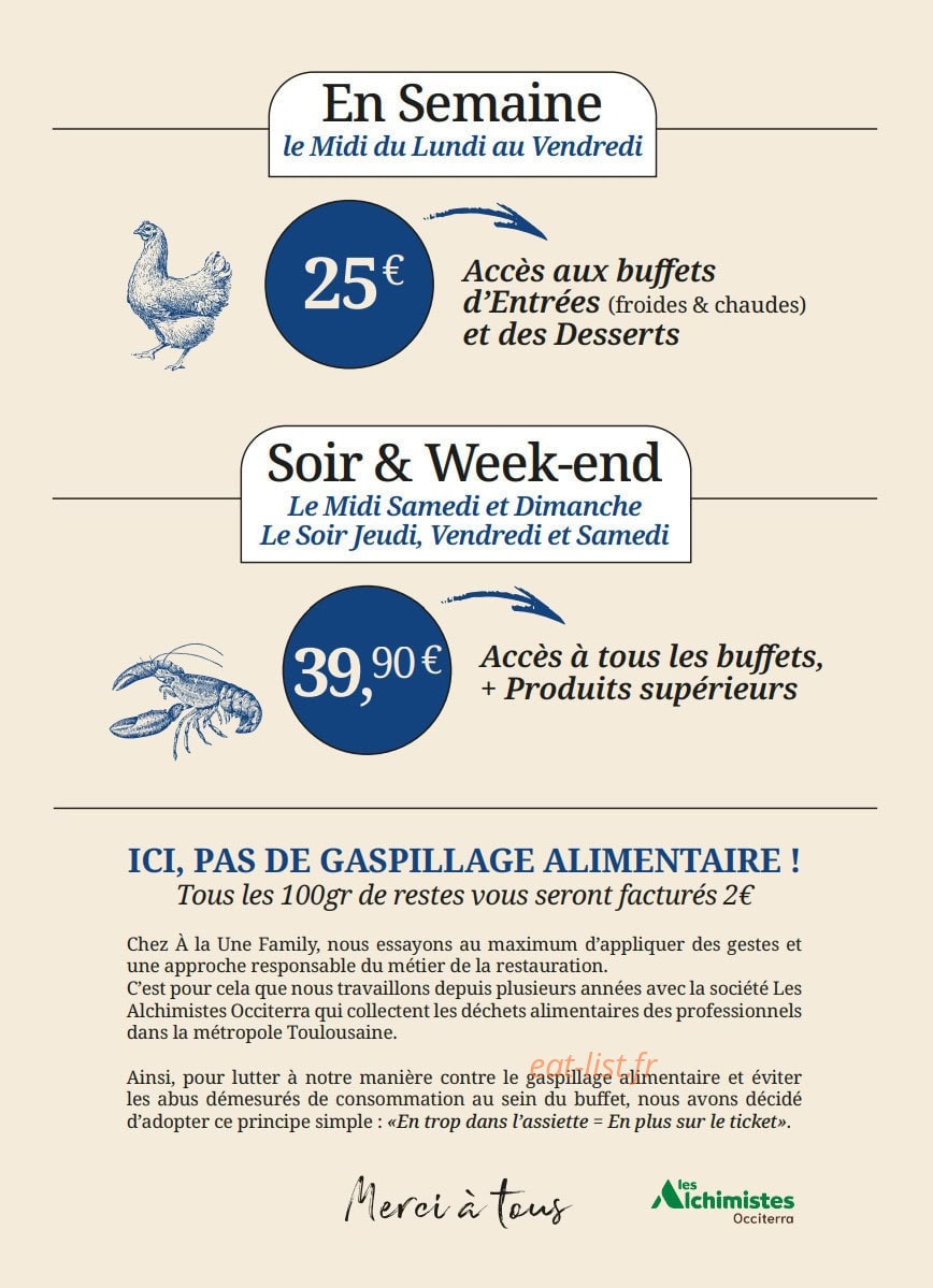 Le Buffet du Grand Marché — carte page 1