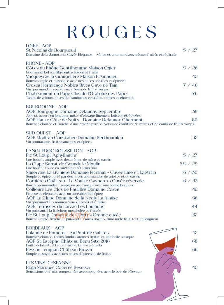 Le Buffet du Grand Marché — carte page 4