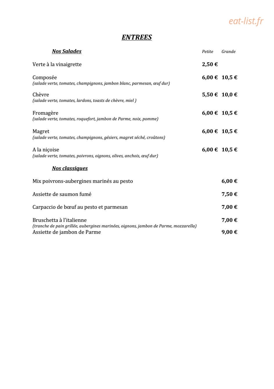Le Café Adjacent — carte page 3