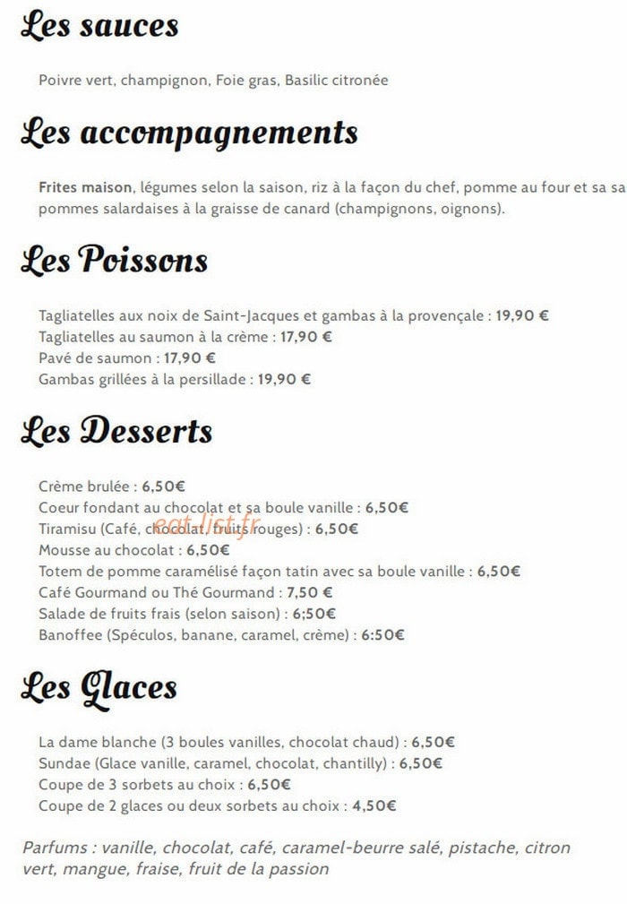 Le Comptoir Gourmand — carte page 3