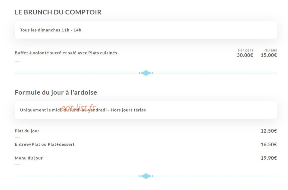 Le Comptoir Saint Sernin — carte page 4