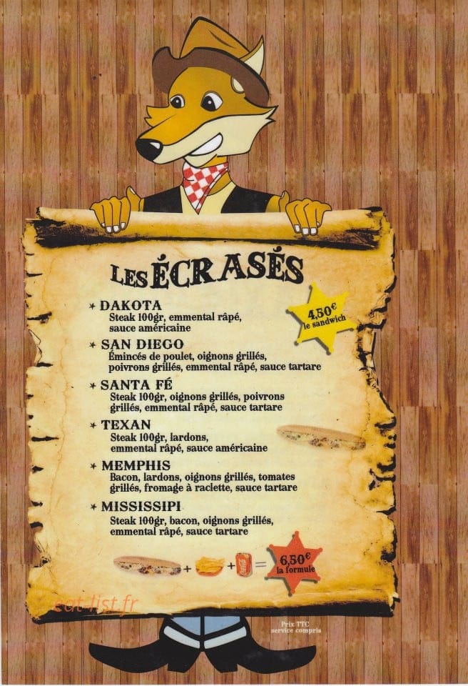 Le Coyote Burgers — carte page 9