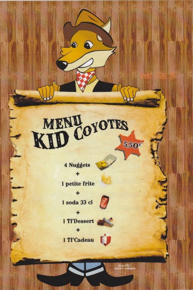 Le Coyote Burgers — carte page 3