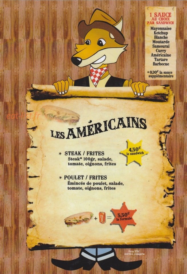 Le Coyote Burgers — carte page 10