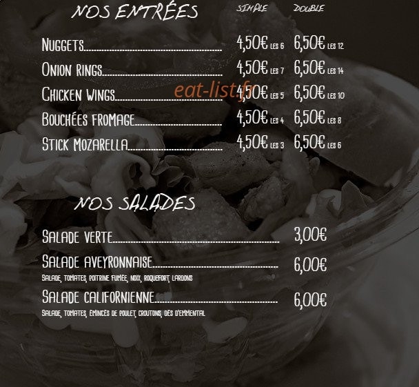 Le Coyote Burgers — carte page 2