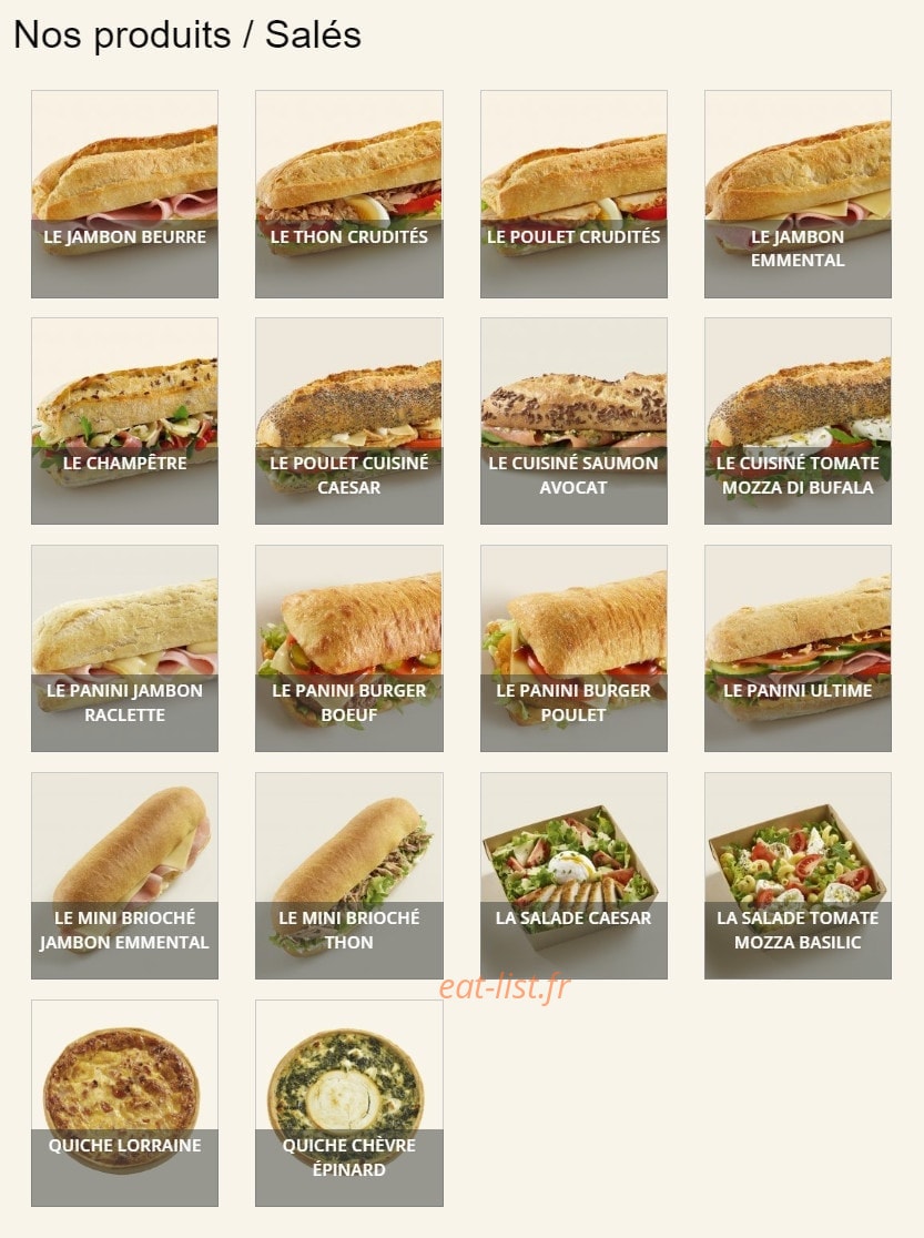 Carte et menu de Le Fournil de Pierre à Toulouse — Menu salé