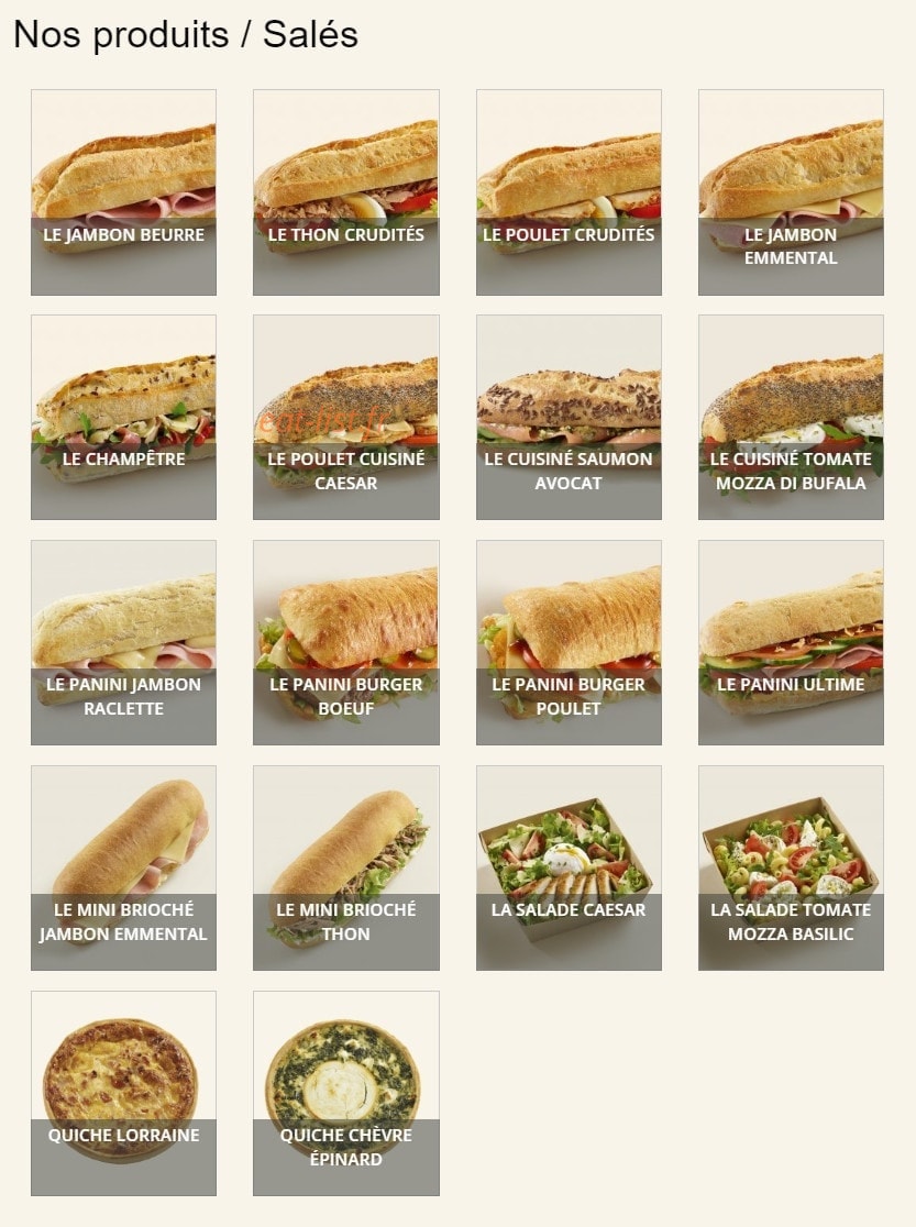 Carte et menu de Le Fournil de Pierre à Toulouse — Menu salé