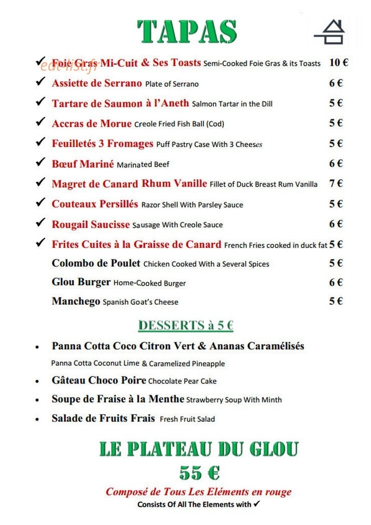 Le Glou — carte page 1