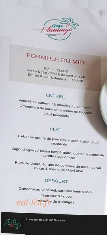 Le Gogo Flamingo — carte page 1