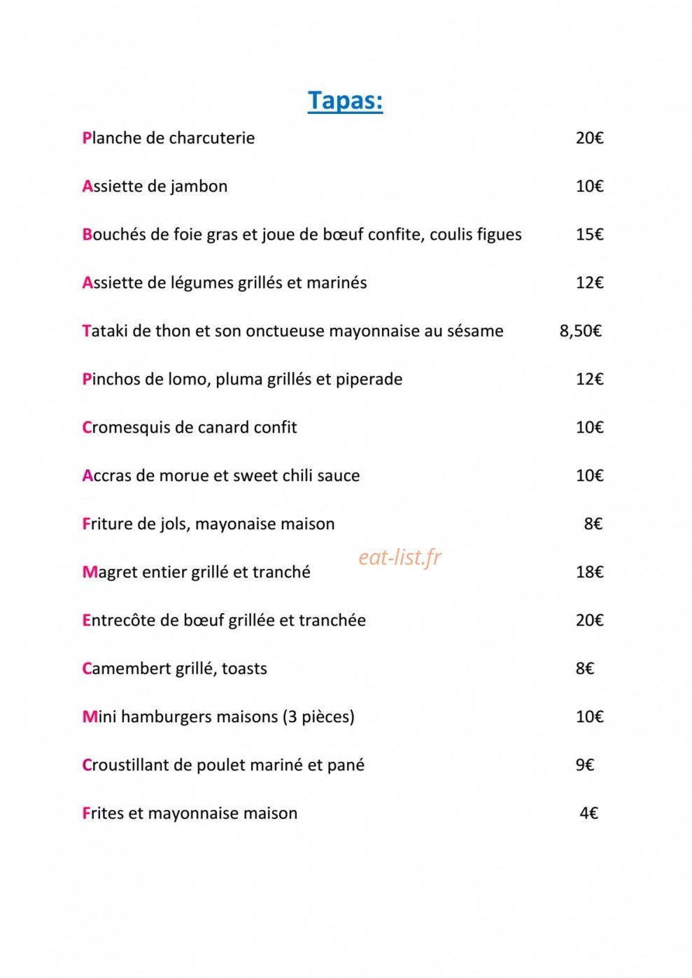 Le Grand Zinc — carte page 4