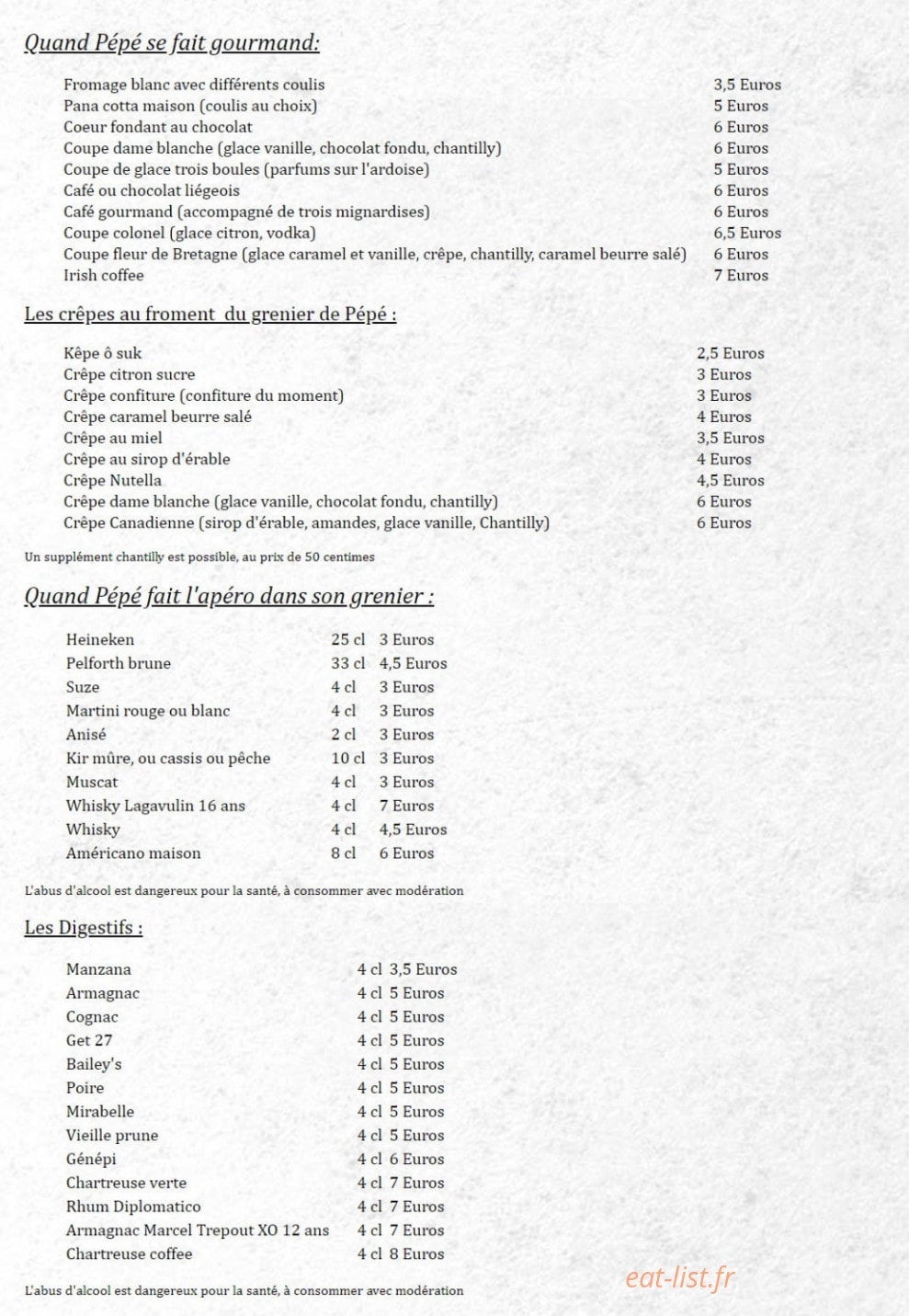 Le grenier de Pépé — carte page 2