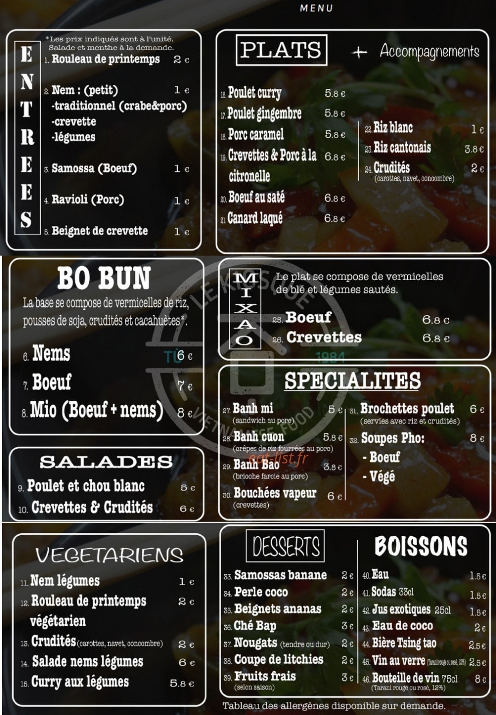 Le Kiosque — carte page 1