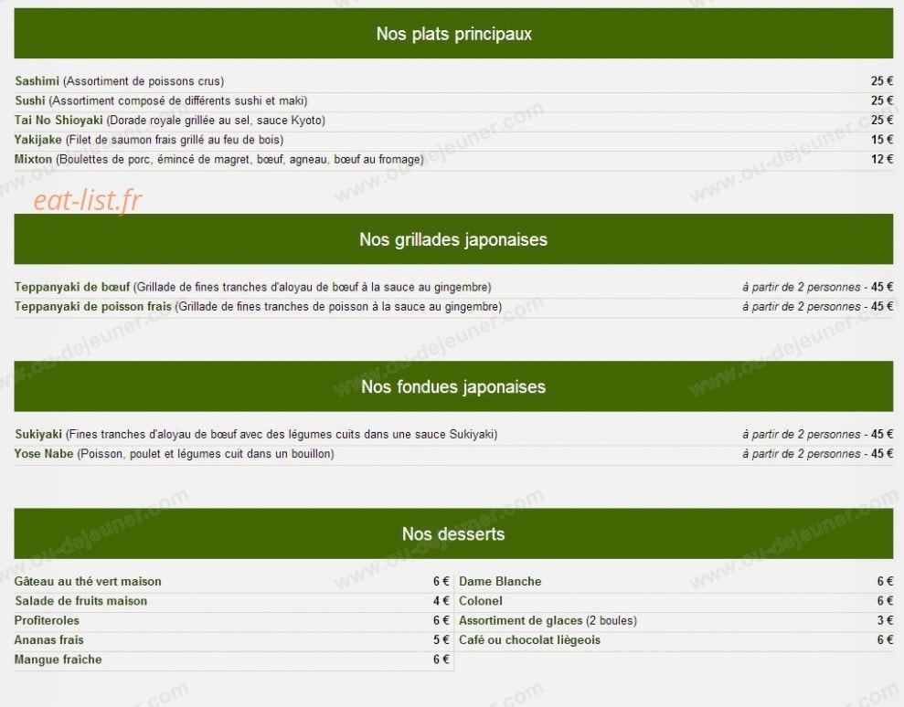 Le Kyoto — carte page 2