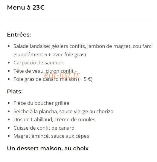 Le Magret — carte page 1