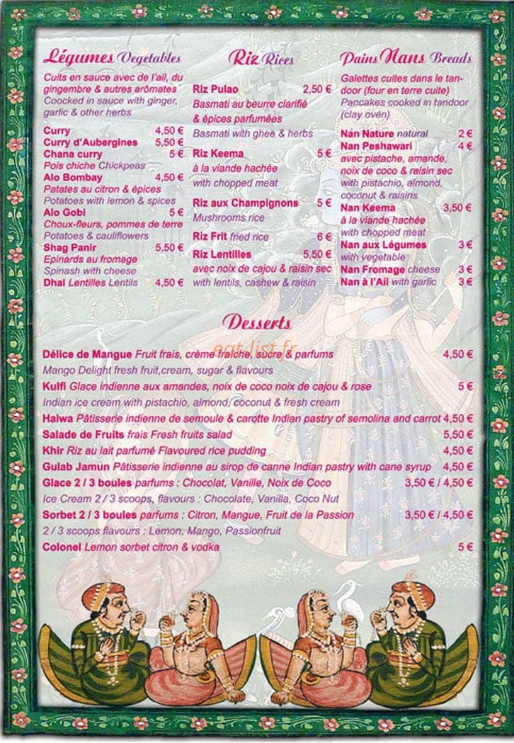 Le Maharaja — carte page 4