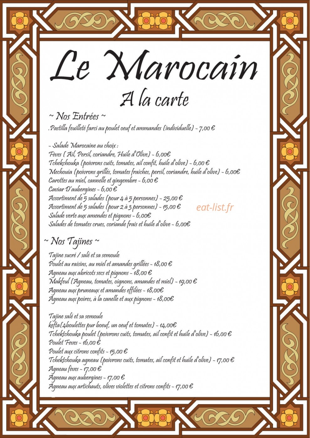 Le Marocain — carte page 2