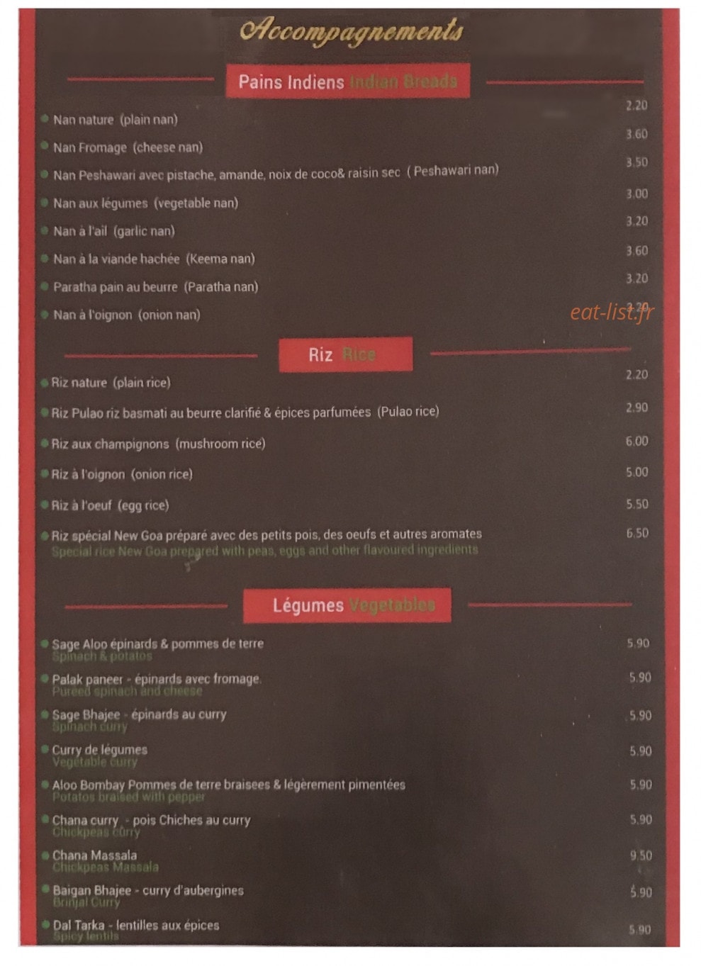 Le New Goa — carte page 4