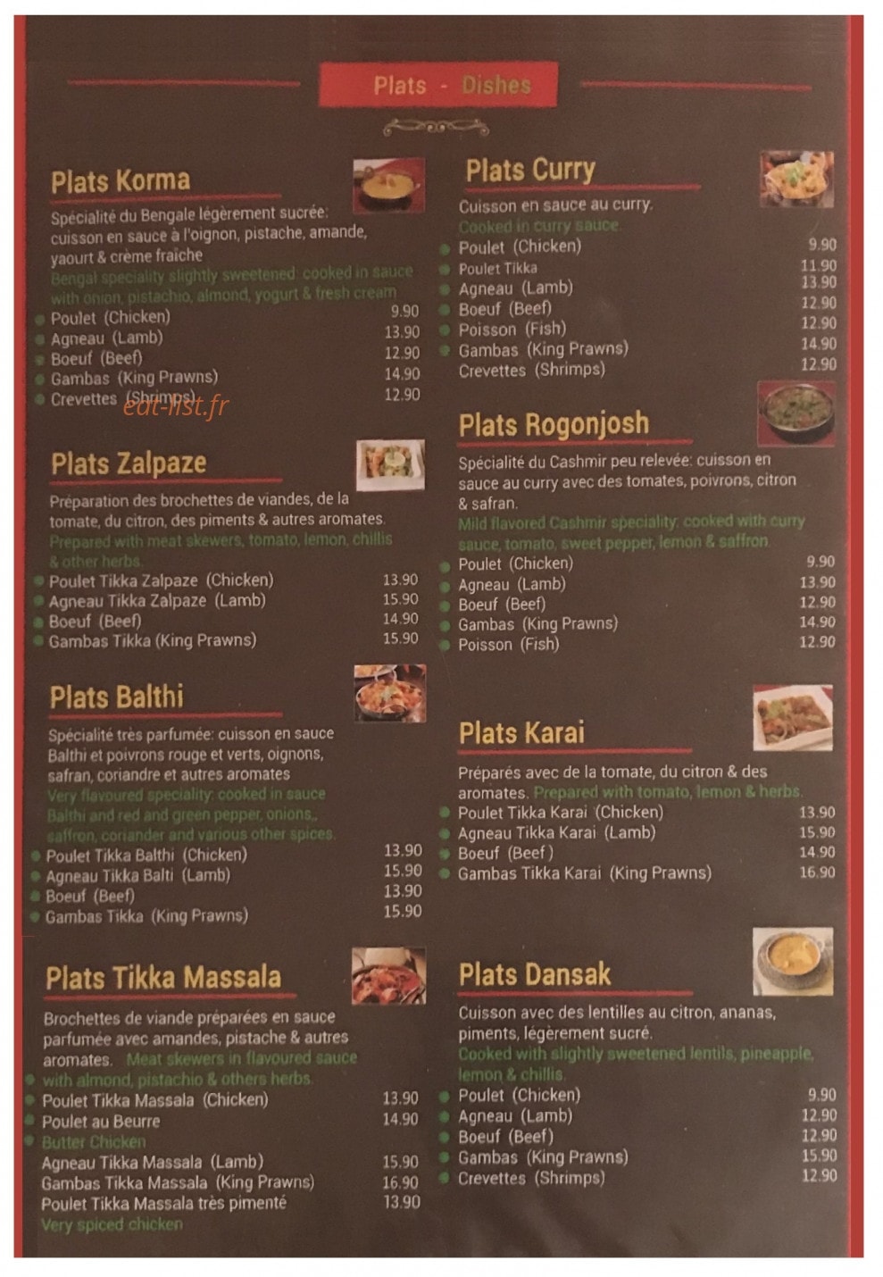 Le New Goa — carte page 1