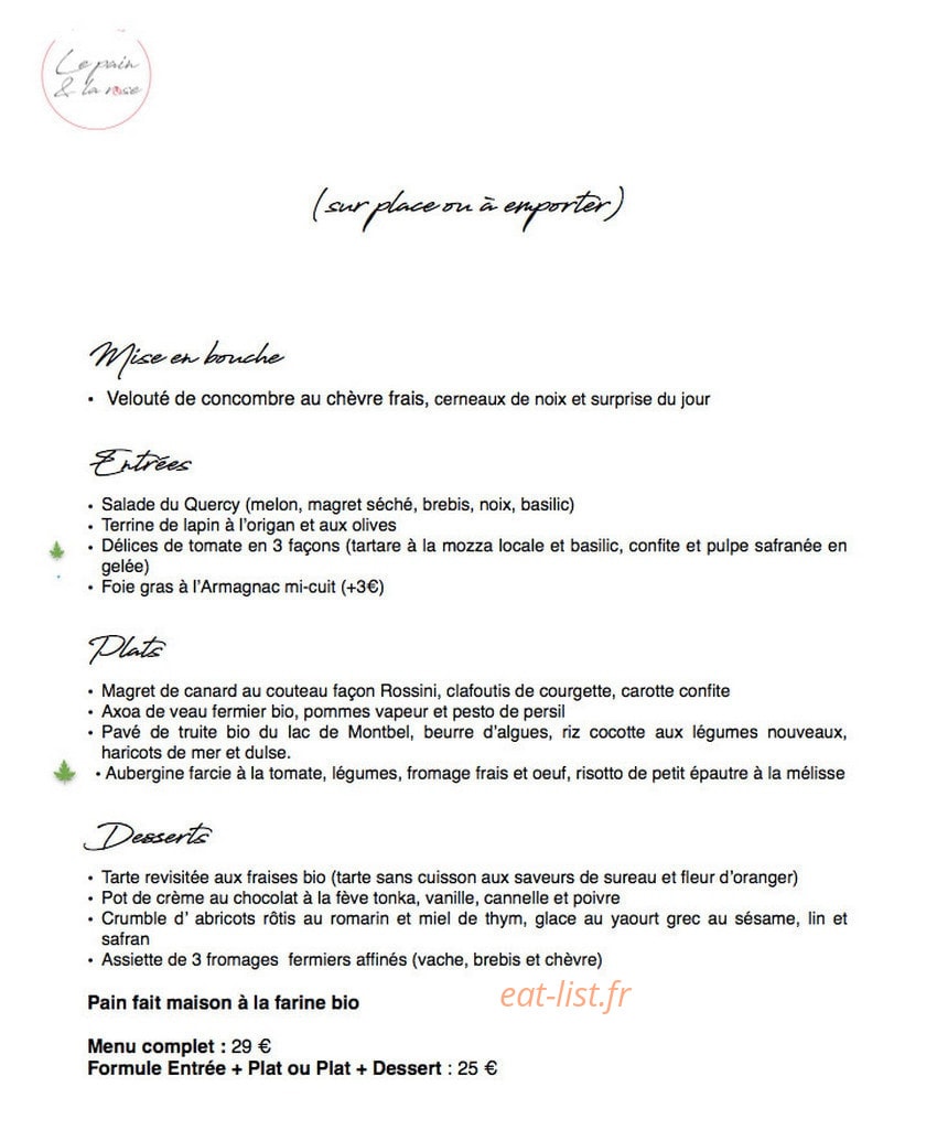 Le pain et la rose — carte page 1