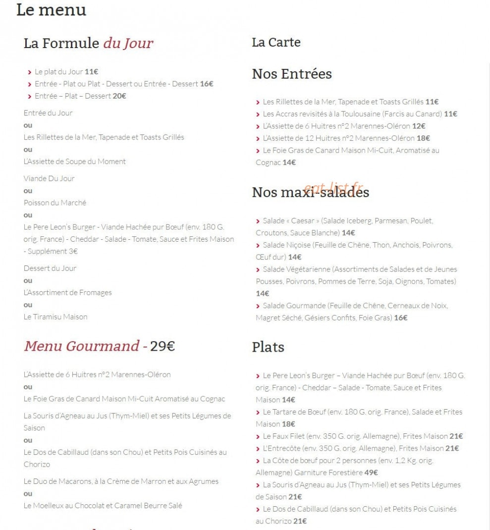 Le Père Léon — carte page 1