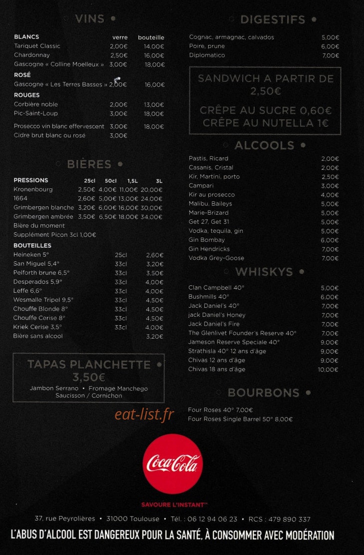Le Petit Voisin — carte page 2