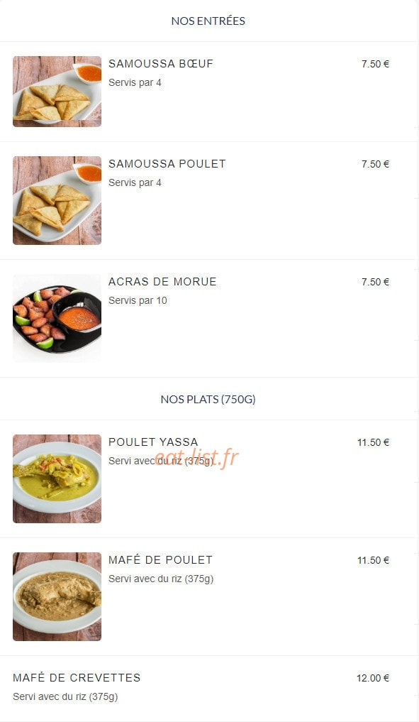 Le Plantain Gourmand — carte page 1