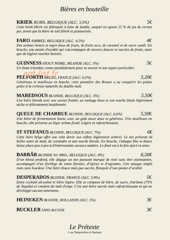Le Prétexte — carte page 3
