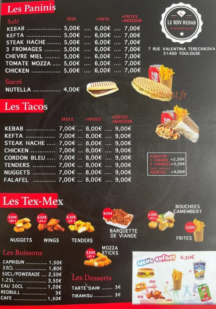 Le Rdv Kebab — carte page 2