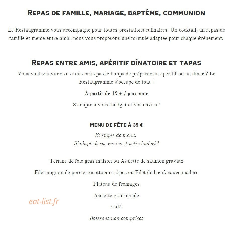 Le Restaugramme — carte page 2