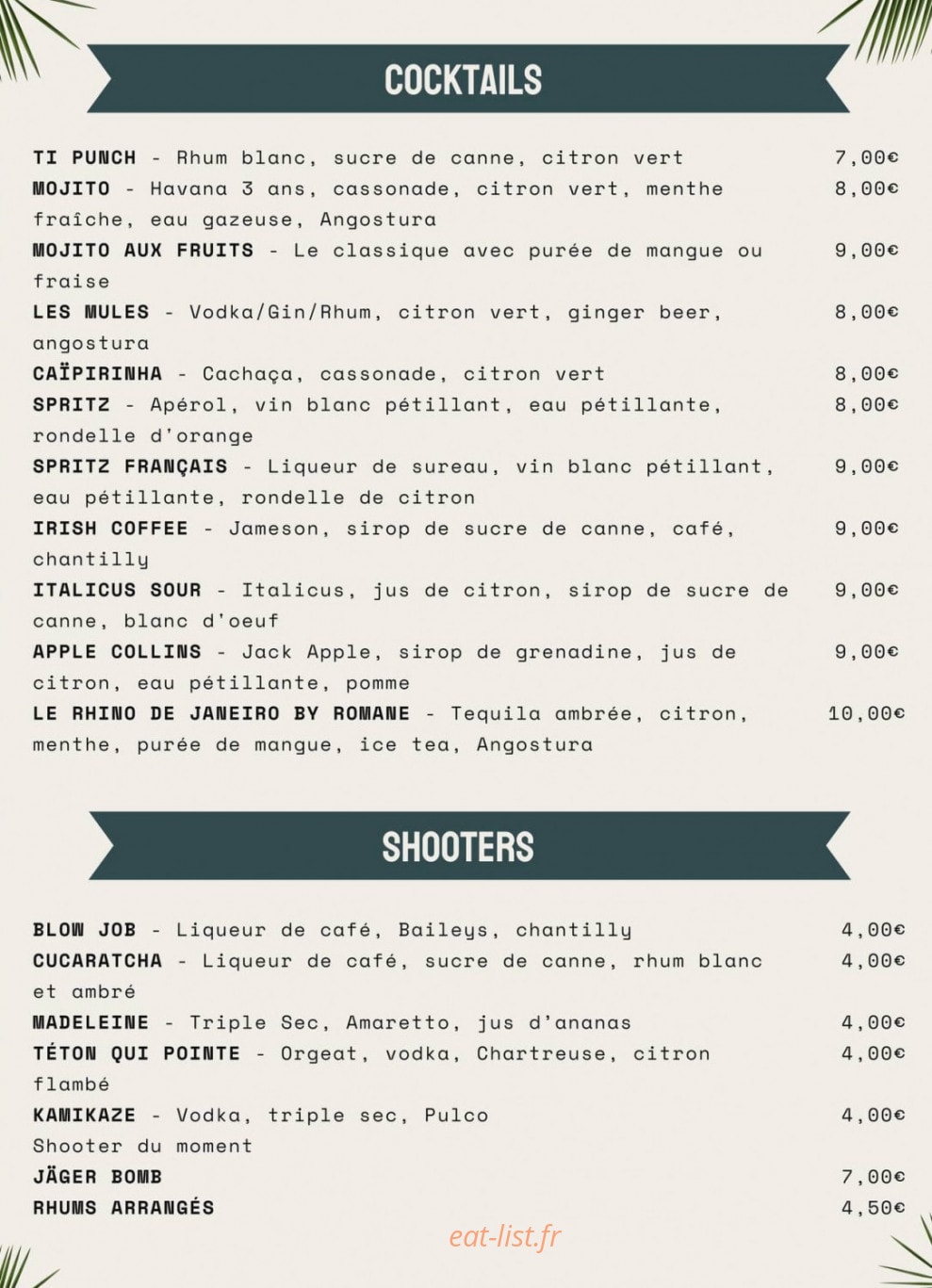 Le Rhino — carte page 8