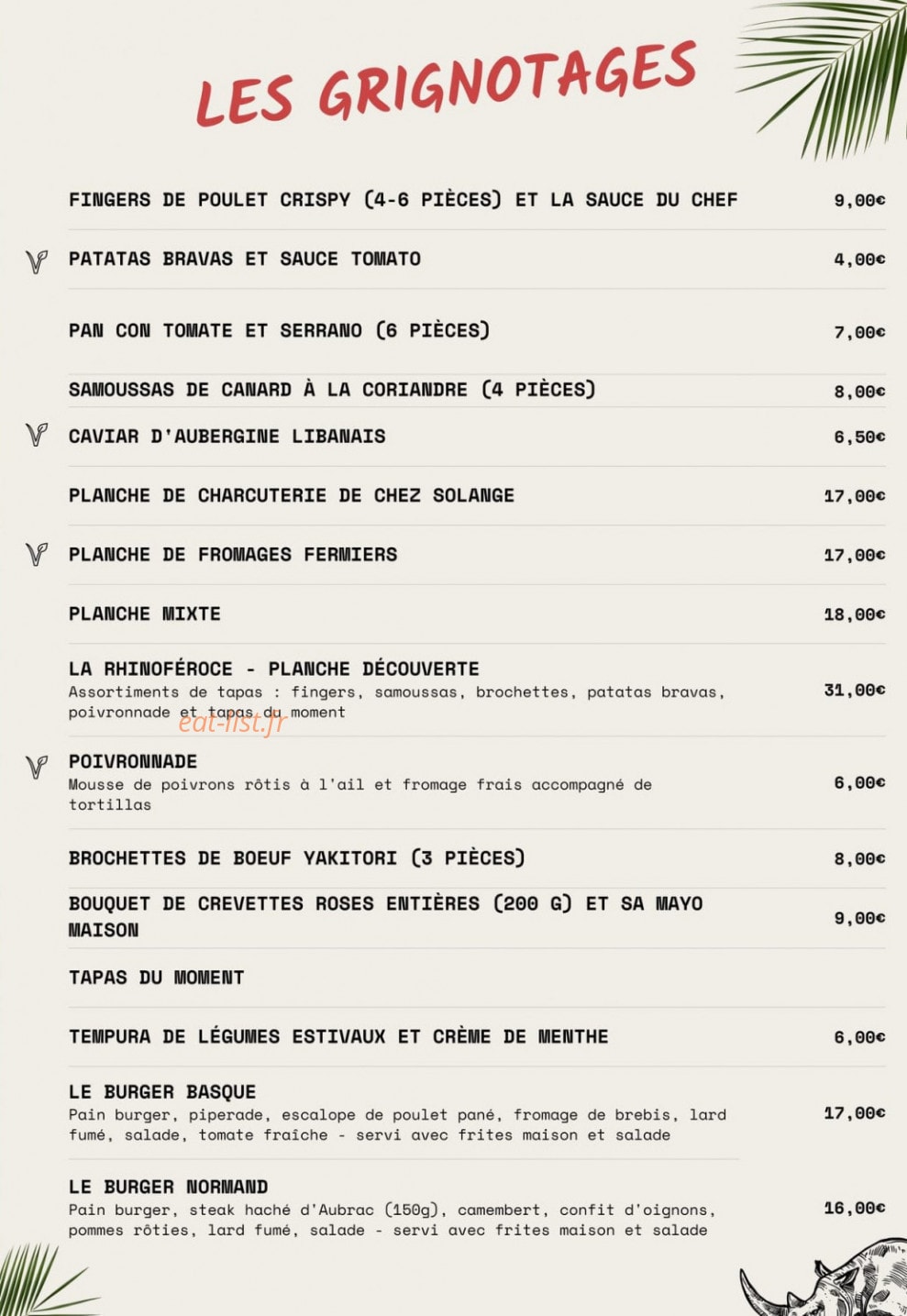 Le Rhino — carte page 3
