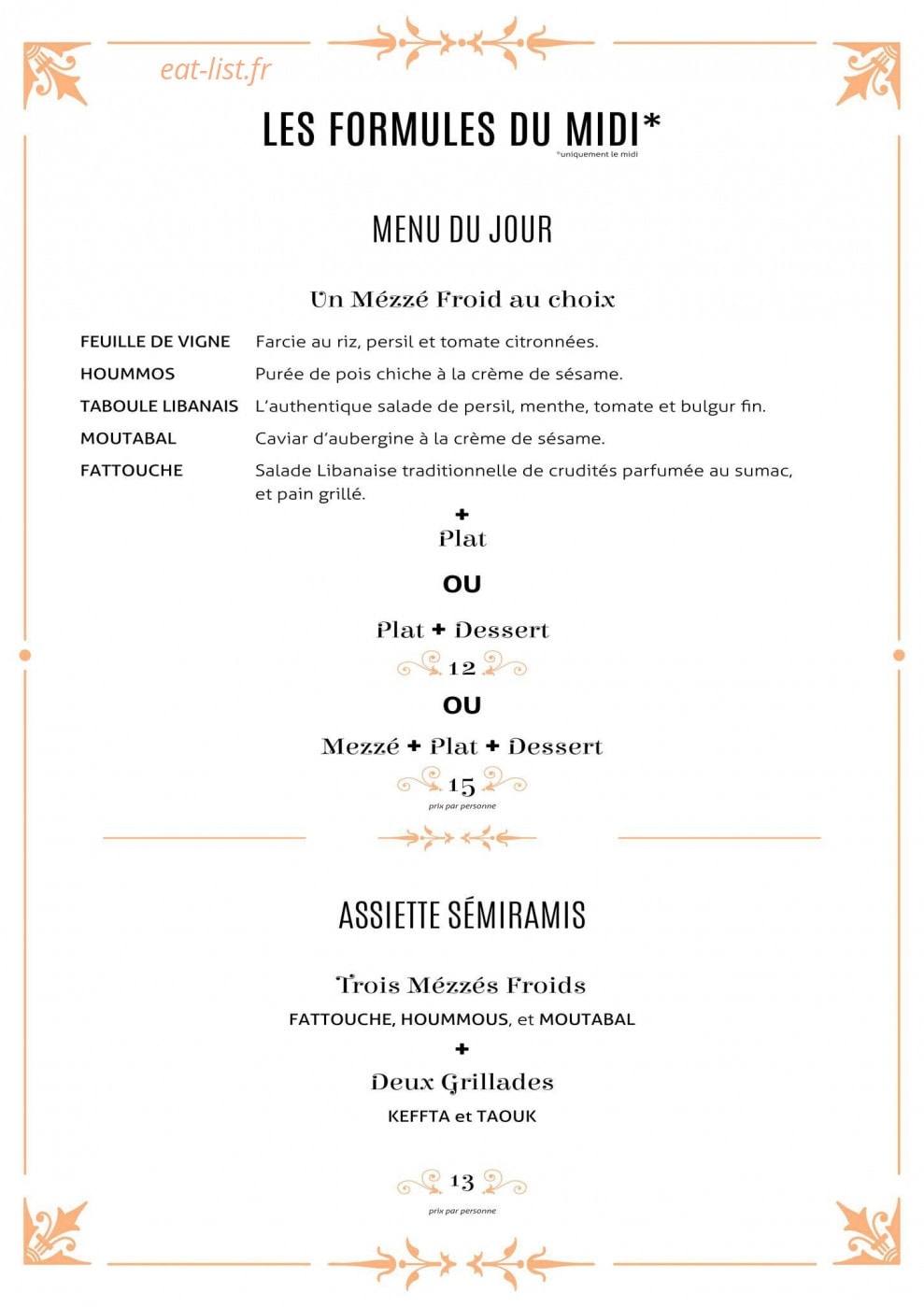 Le Sémiramis — carte page 1