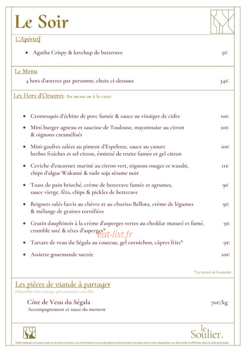 Le Soulier — carte page 2