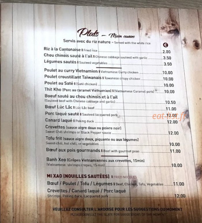 Lee & Chi — carte page 2