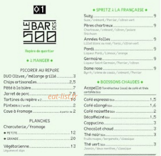 Les 500 — carte page 1
