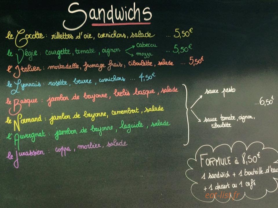 Les Biquettes — carte page 1