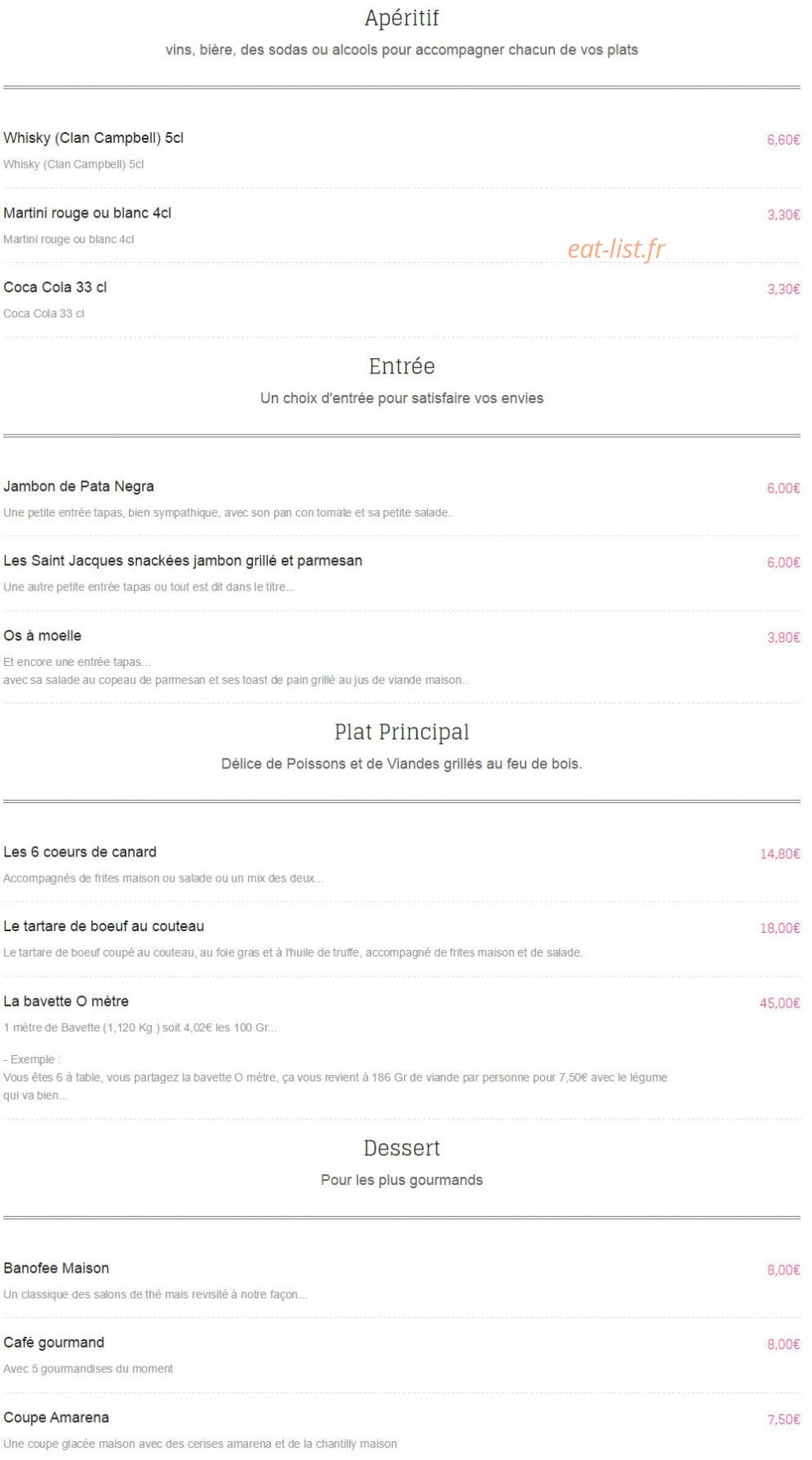 Les Brochettes — carte page 2