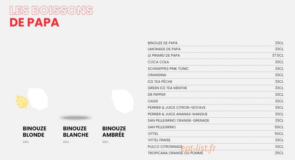 Les Burgers de Papa — carte page 5