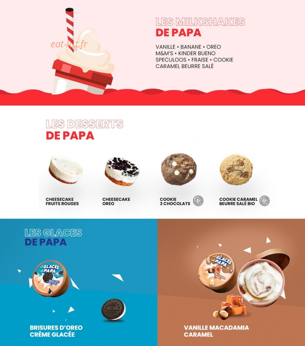 Les Burgers de Papa — carte page 4