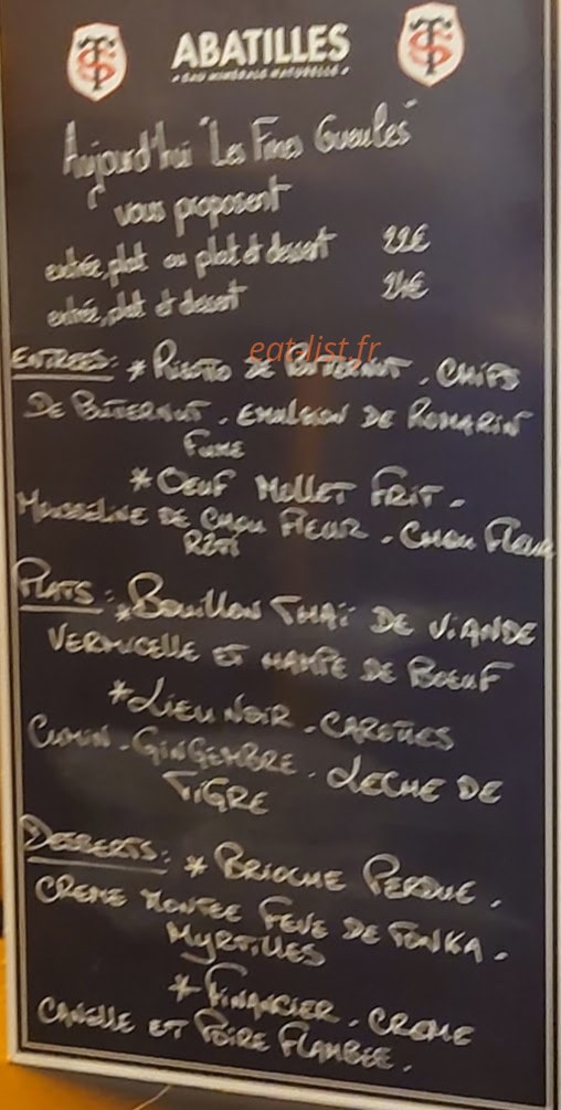 Les Fines Gueules — carte page 1