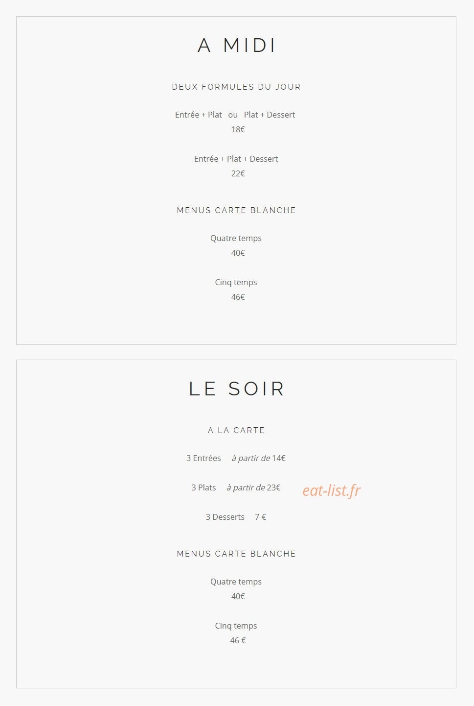 Les P'tits Fayots — carte page 1
