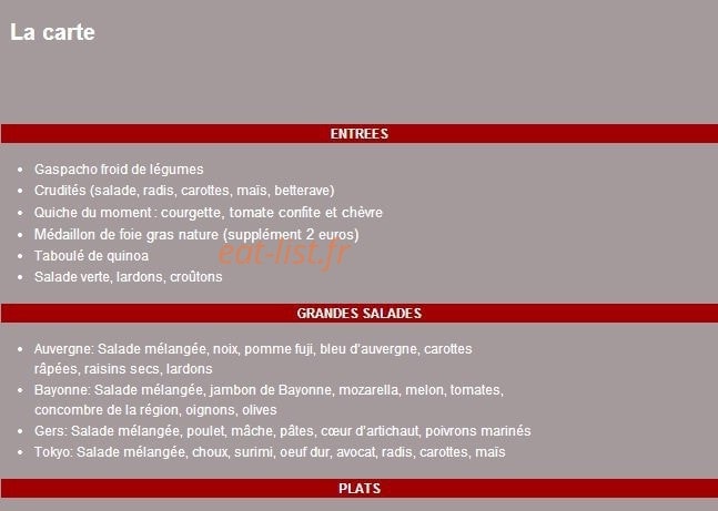 Les Petits Plats de Clémence — carte page 2