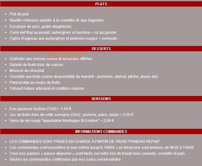 Les Petits Plats de Clémence — carte page 3