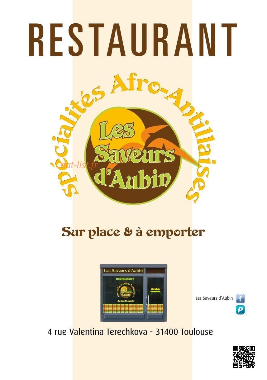 Les Saveurs D'Aubin — carte page 1